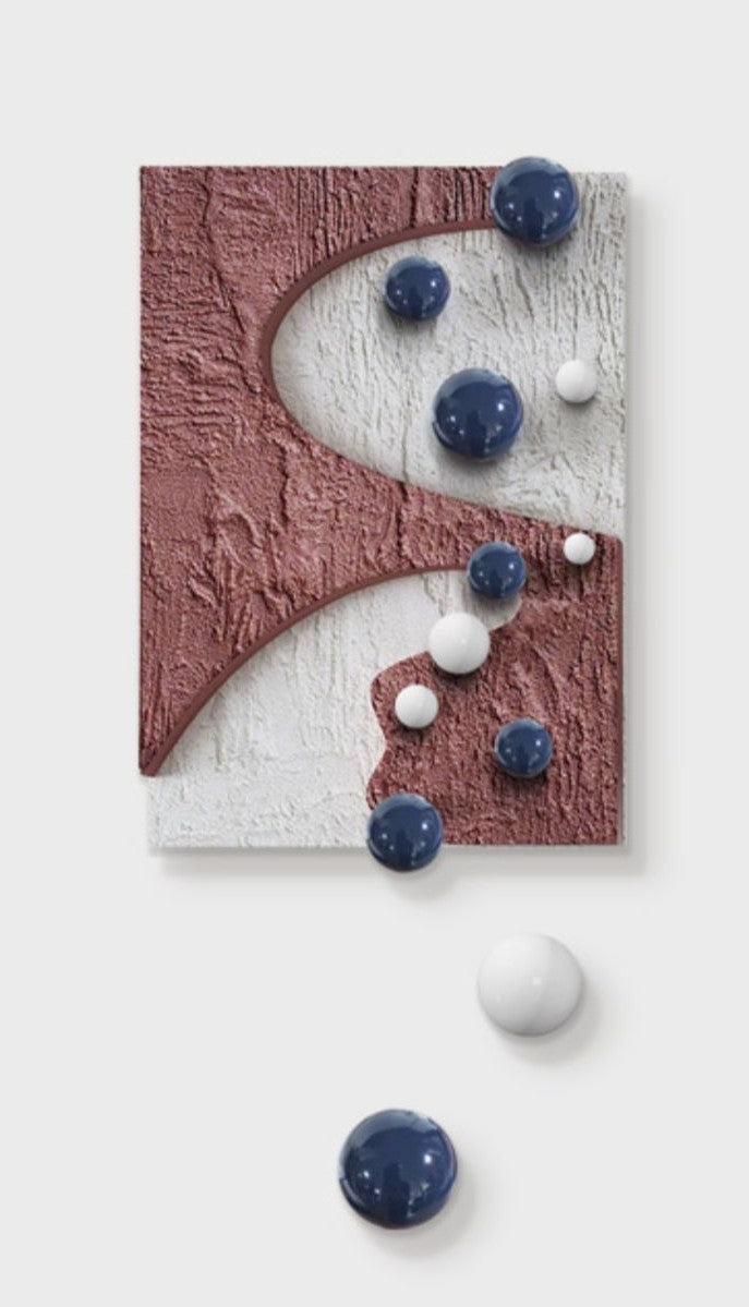 Modern 3D Metal Sphere Wall Art, Handcrafted Textured Abstract Panel, Minimalist Hallway, Entryway & Living Room Décor