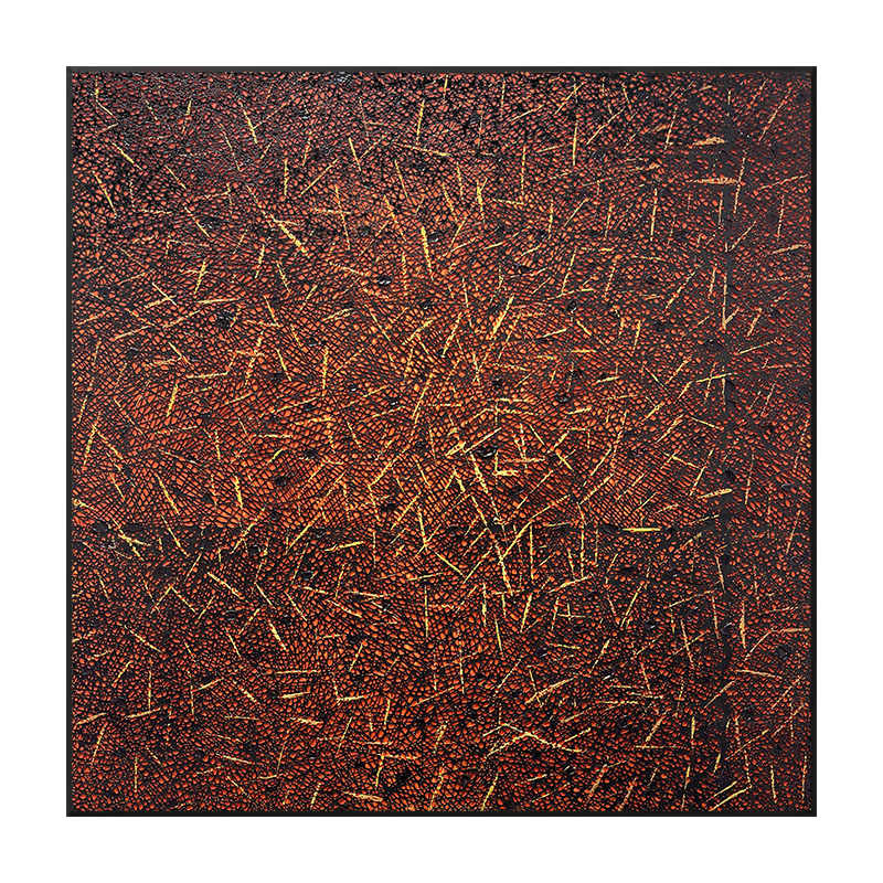 Modern Abstract 3D Textured Relief Oil Painting – Luxury Black Frame, Hand-Painted Sofa Background Wall Art