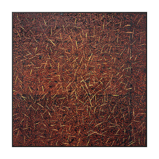 Modern Abstract 3D Textured Relief Oil Painting – Luxury Black Frame, Hand-Painted Sofa Background Wall Art