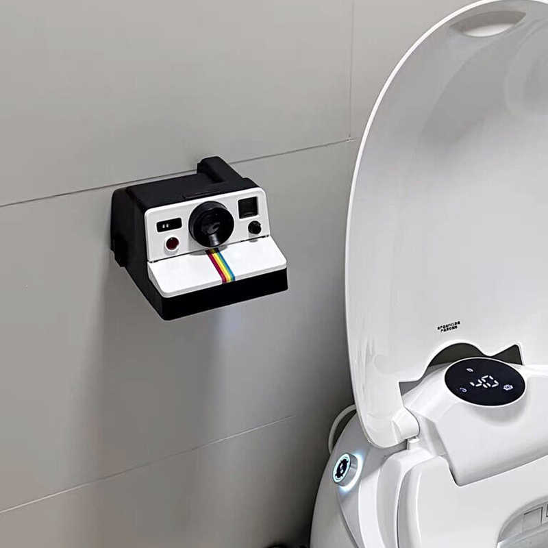 Retro Camera Style Toilet Paper Holder – Creative Polaroid-Inspired Bathroom Tissue Dispenser, Funny Novelty Home Decor Gift for Photography Lovers