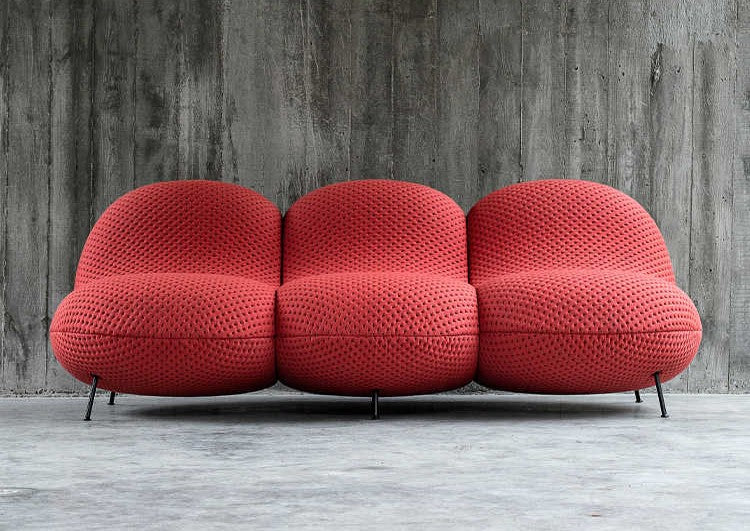 Comfort Designer Lounge Chair, Kidney Bean Shaped Lazy Sofa with 5D Knit Fabric, Modern Single Seat Recliner for Living Room Bedroom Balcony
