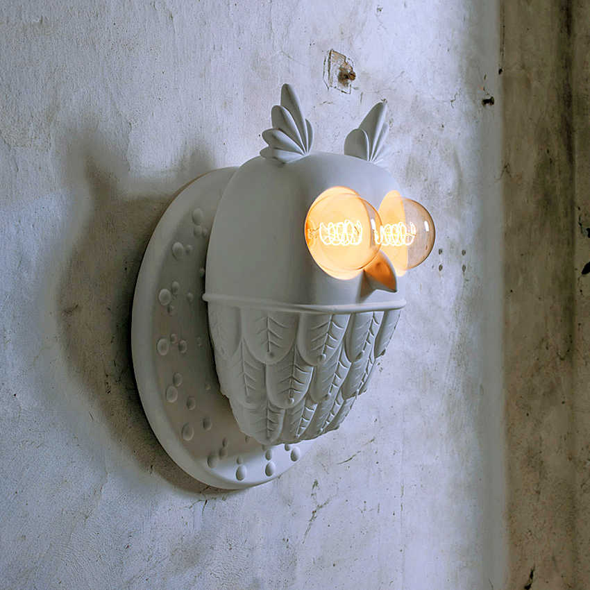 Postmodern Owl Animal Wall Lamp, Creative Designer Bird Sconce for Living Room, Bedroom, Dining, Cute Accent Light Fixture
