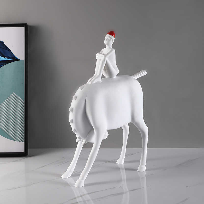 Modern Luxury Resin Horse Sculpture Set – Creative Animal Art Decor for Living Room, Bar, Bedroom, Entryway, Set of 2
