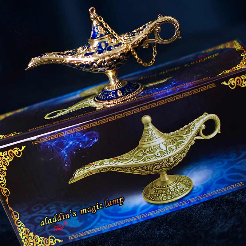 Aladdin's Magic Lamp Metal Prop, Interactive Stage Trick Lamp, Smoke, Confetti & Dove Vanish Magic Illusion, Genie Theme Performance Accessory