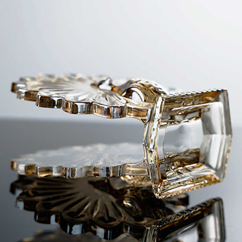 Crystal Glass Peacock Napkin Holder, Luxury Amber Tissue Rack with Fan Tail Design, Elegant Dining Table Centerpiece & Housewarming Gift