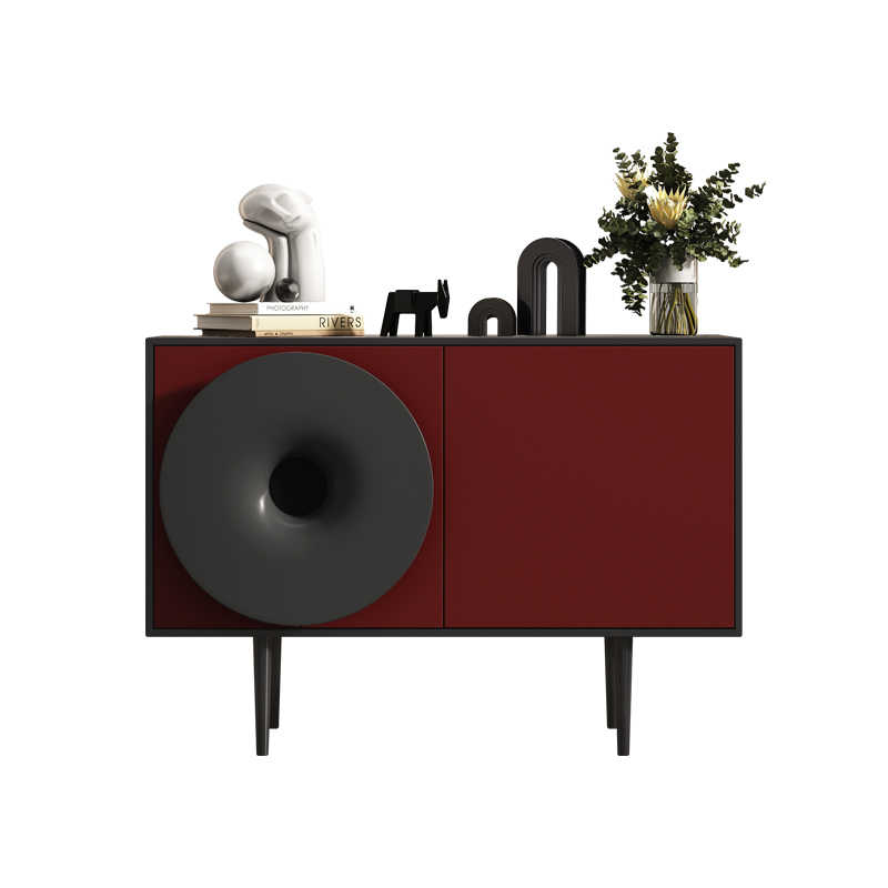 Modern Luxury Designer Solid Wood Entryway Sideboard, Creative Accent Buffet Cabinet for Living Room & Hallway