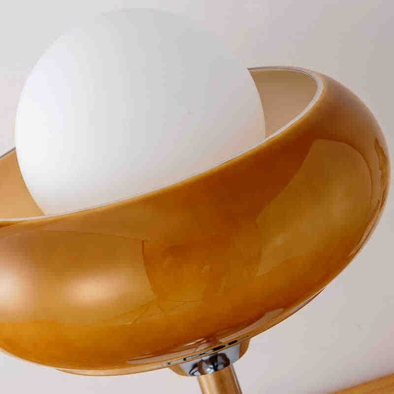 Vintage Table Lamp, Murano Cream Style “Egg Tart” Bedside Lamp— Creative Retro Design