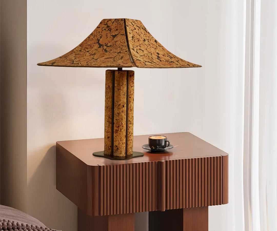 Vintage Artistic Table Lamp, High-End Designer Accent Light, Natural Wood and Metal for Villas, Tea Rooms, Living Spaces