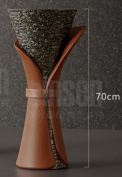 Luxury Twisted Column Decorative Floor Vase – Modern Art Sculpture Pedestal, Designer Roman Column Stand for Living Room, Bedroom, Hotel Lobby Decor