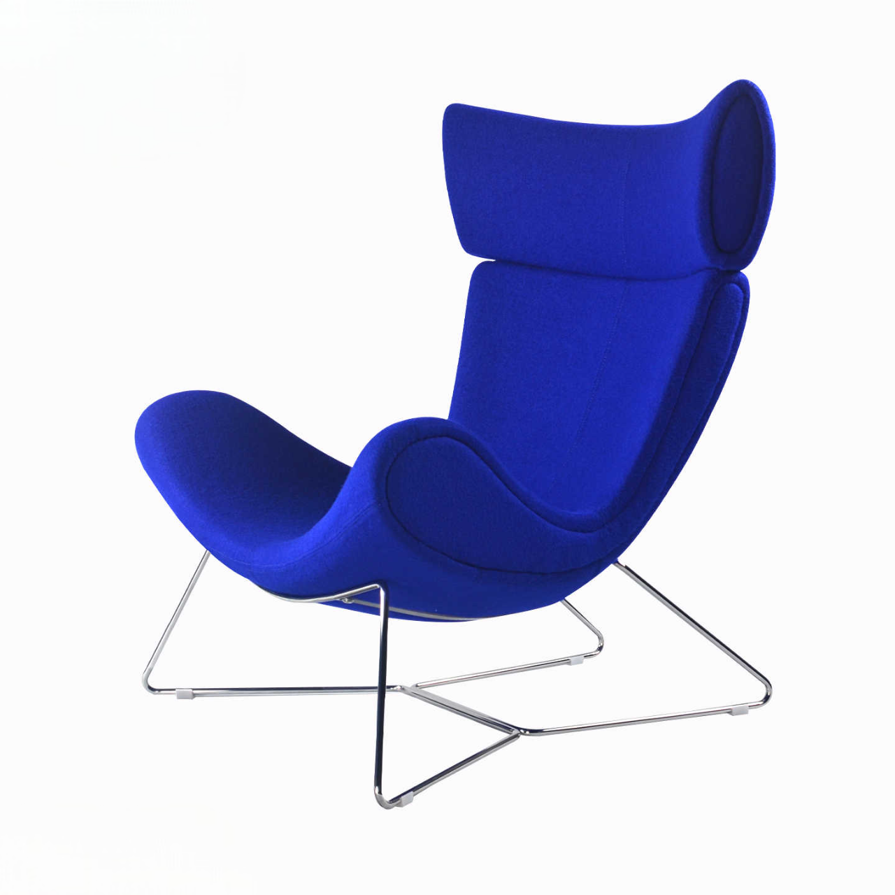 Lounge Chair & Ottoman, Large Full Set (Fiberglass + Star Base + Cashmere/PU Velvet)