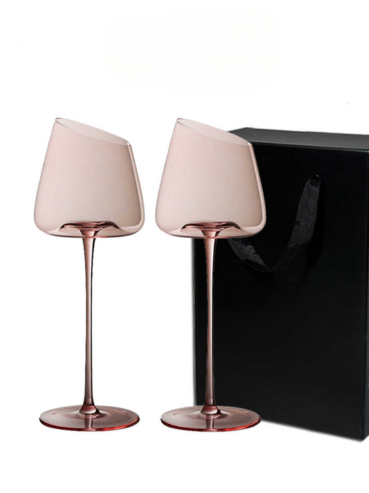 Flamingo Crystal Wine Glasses – High Stem, Pink Artistic Wine Goblets (Set of 2, Gift Boxed) – Luxury Lead-Free Glassware for Red & White Wine