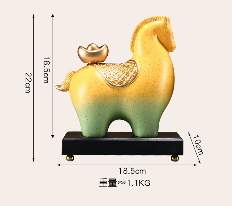 Galloping Success Fortune Horse Sculpture, Modern Luxury Wealth Decor for Living Room, Office, Entryway, Wine Cabinet – Housewarming/Opening Gift