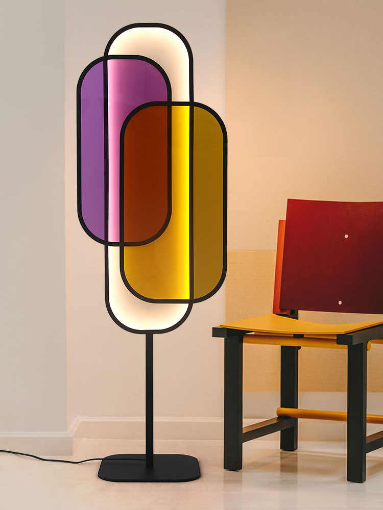 3D Moon Surface Floor Lamp, Modern Artistic Full Moon Crater Standing Light, Living Room/Study/Showroom – Colorful