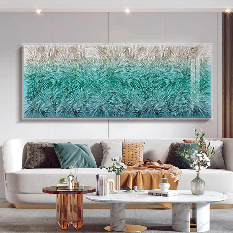 Modern Luxury 3D Acrylic Leather Collage Wall Art – Handmade Abstract Living Room Sofa Background Decor, Frameless