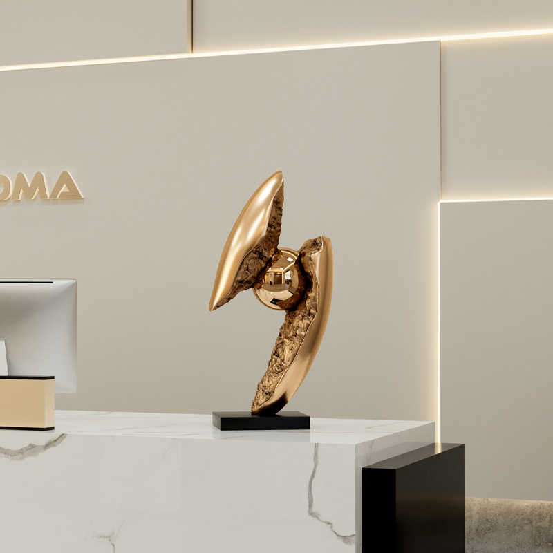 Luxury Abstract Art Sculpture Floor Display, High-End Hotel Lobby Decorative Ornament for Living Room, Corridor, Premium Statement Piece