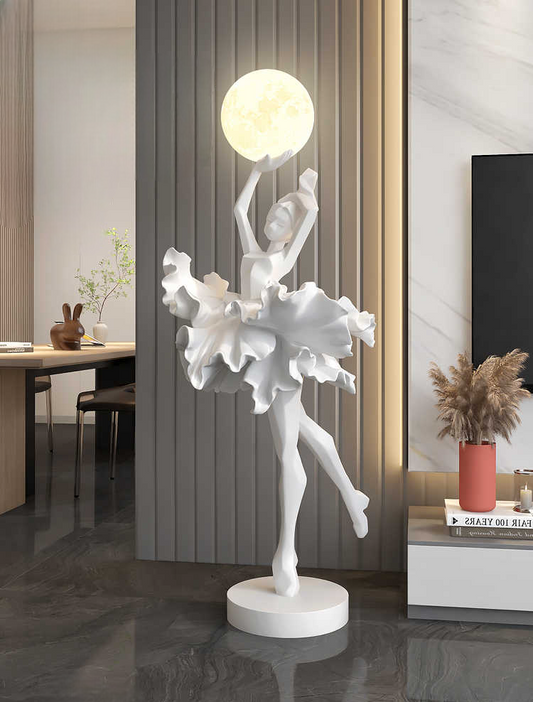 Modern Ballerina Floor Lamp Abstract Sculpture, Artistic Statement Piece for Entryway, Hotel Lobby, or Salon Décor