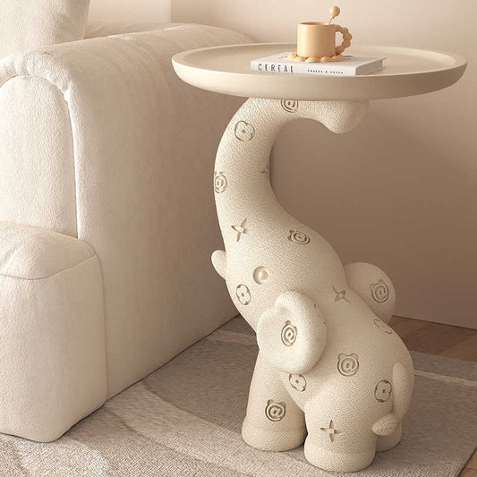 Modern Elephant Side Table, Minimalist Cute Animal Accent Table for Living Room, Sofa, Bedroom, Entryway