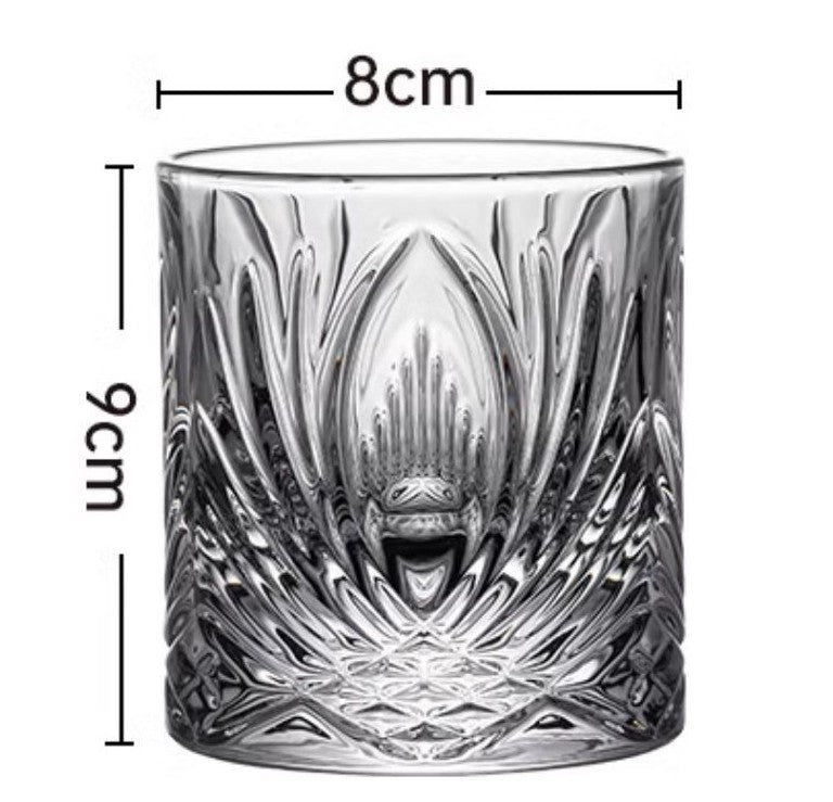 Phoenix Crystal Whiskey Glass 200ml – Thickened Premium Cut Glass Old Fashioned Rocks Tumbler for Spirits, Water, Cocktails