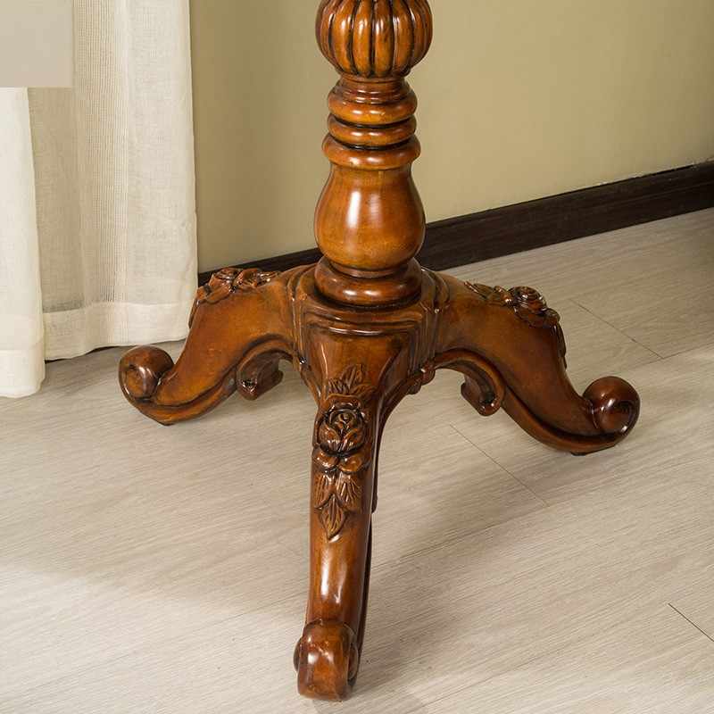 Elegant American Country Style Carved Wood Floor Coat Tree – Vintage Solid Wood Hall Tree with Ornate Base, Bedroom Standing Coat Rack
