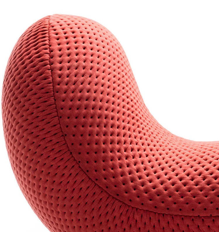 Comfort Designer Lounge Chair, Kidney Bean Shaped Lazy Sofa with 5D Knit Fabric, Modern Single Seat Recliner for Living Room Bedroom Balcony