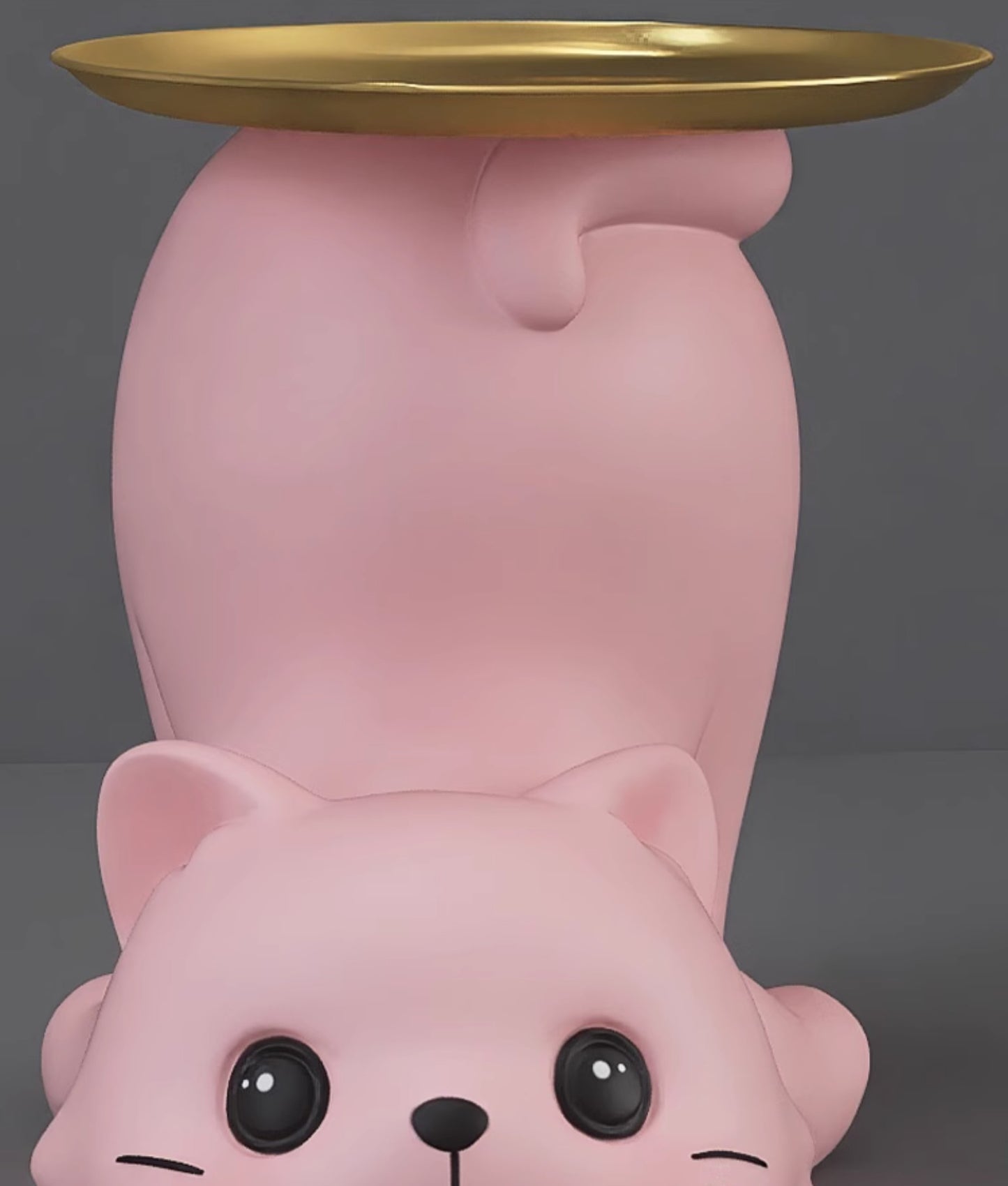 Cream Style Pink Cat Tray Decoration, Entryway Key Holder and Organizer, Cute Resin Home Decor for Living Room, Coffee Table, Shoe Cabinet, Housewarming Gift