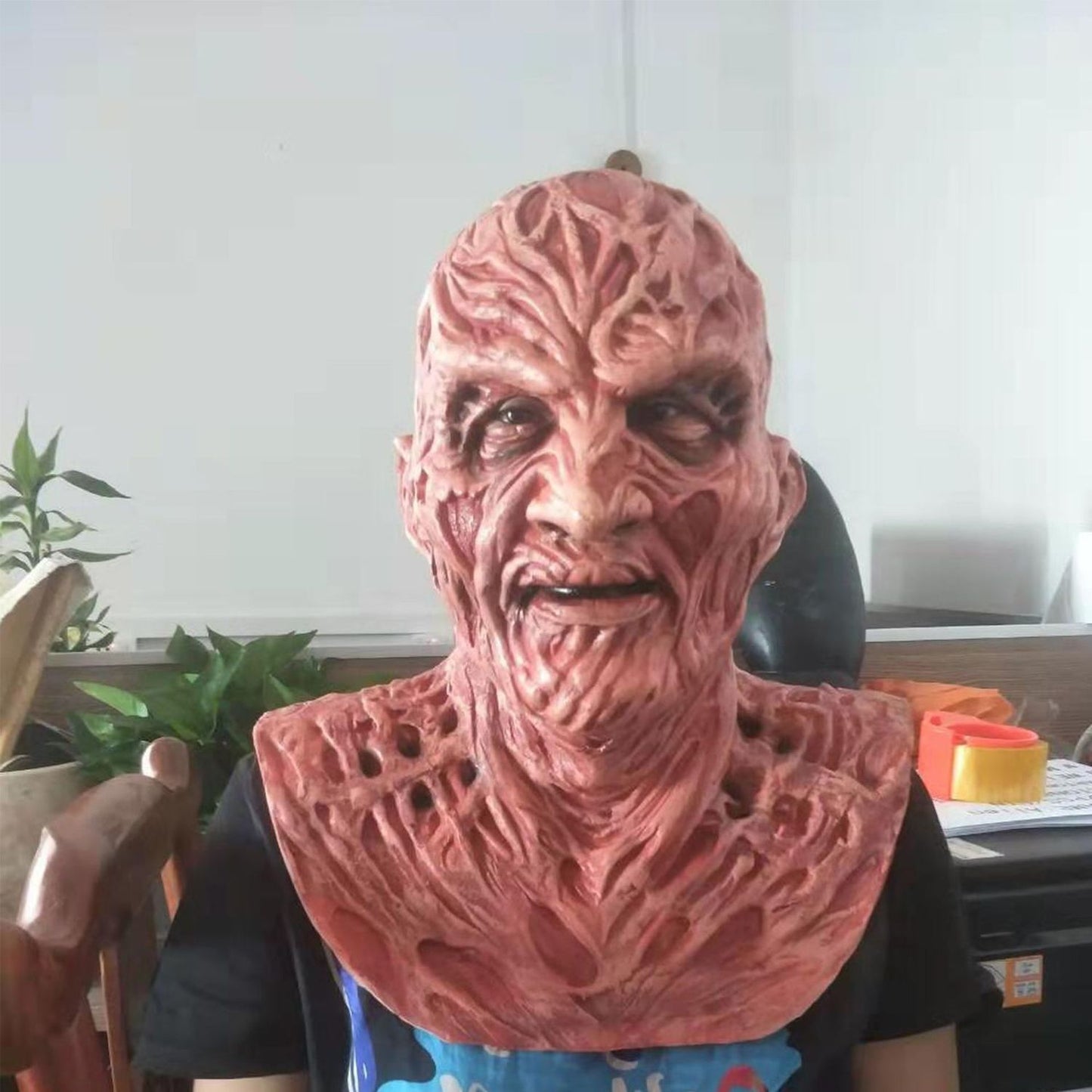 Freddy Zombie Latex Mask A – Burned Flesh Horror Head for Halloween, Biohazard, Jason & Movie Undead Cosplay