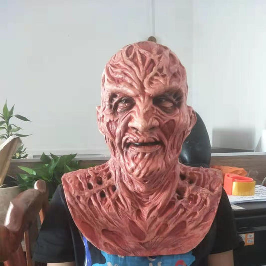 Freddy Zombie Latex Mask A – Burned Flesh Horror Head for Halloween, Biohazard, Jason & Movie Undead Cosplay