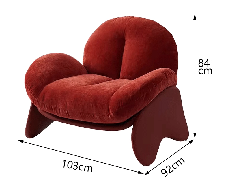 Contemporary Milan Blob Lounge Chair – Italian Minimalist Organic Sculptural Seating, Luxurious Velvet Upholstery with Curved Resin Base