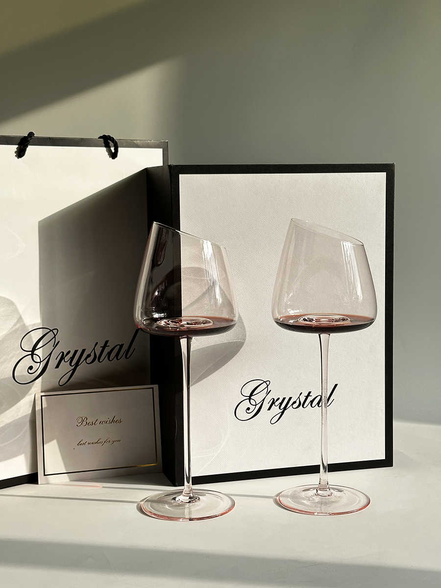 Flamingo Crystal Wine Glasses – High Stem, Pink Artistic Wine Goblets (Set of 2, Gift Boxed) – Luxury Lead-Free Glassware for Red & White Wine