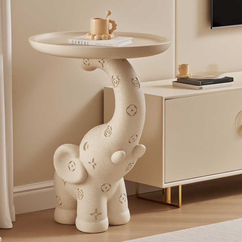 Modern Elephant Side Table, Minimalist Cute Animal Accent Table for Living Room, Sofa, Bedroom, Entryway