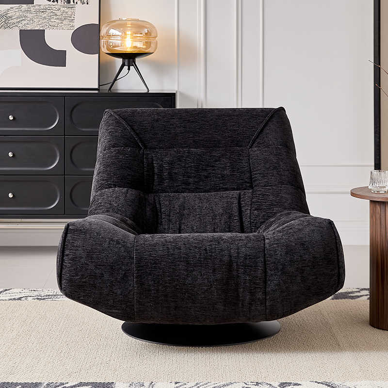 Designer Modern Swivel Lounge Chair, Minimalist Lazy Single Sofa for Home, Trendy Relaxation Accent