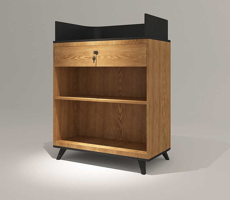Modern Style Small Reception Counter, Boutique Cashier & Concierge Desk for Restaurant, Store, or Mall