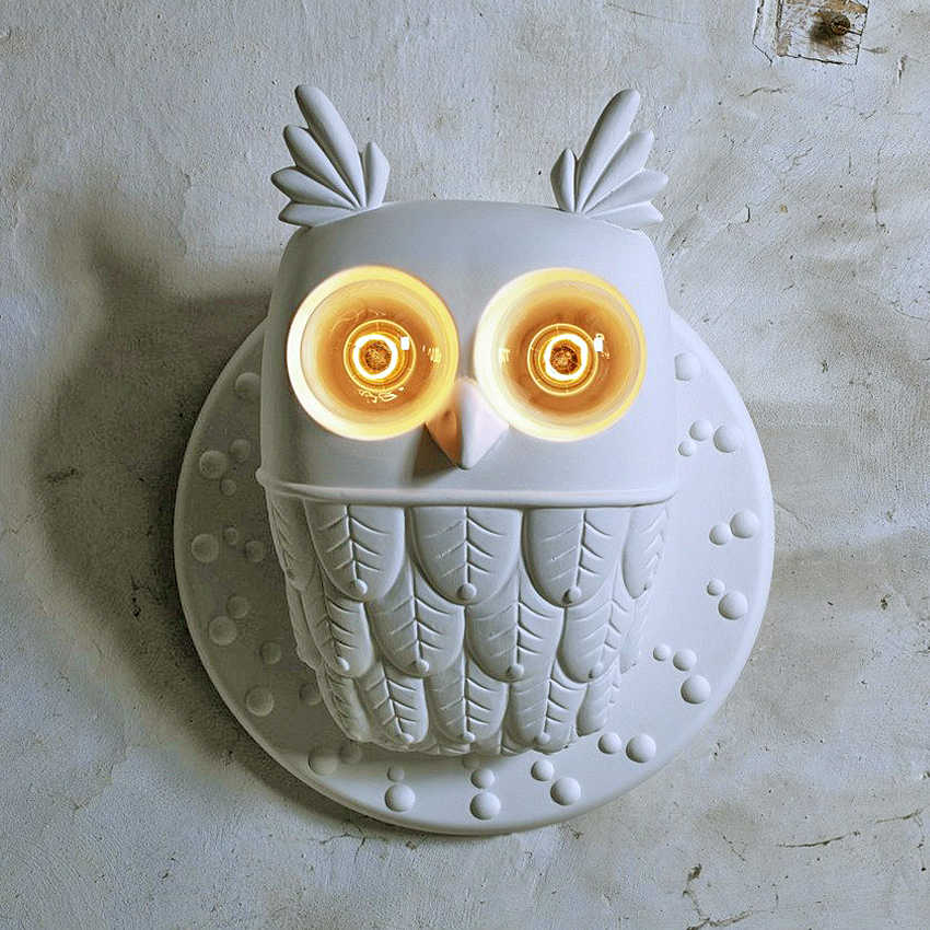 Postmodern Owl Animal Wall Lamp, Creative Designer Bird Sconce for Living Room, Bedroom, Dining, Cute Accent Light Fixture