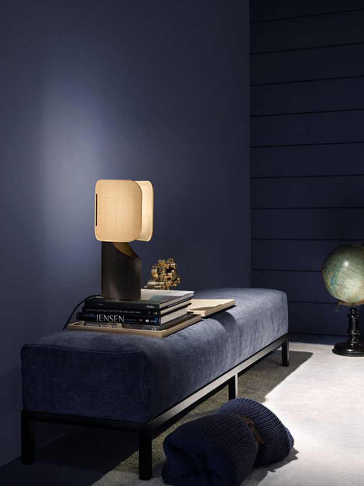 Postmodern Designer Fabric Table Lamp, Artistic Decorative Bedside Lamp with Button Switch, Modern Minimalist Accent Light for Bedroom, Study, Living Room