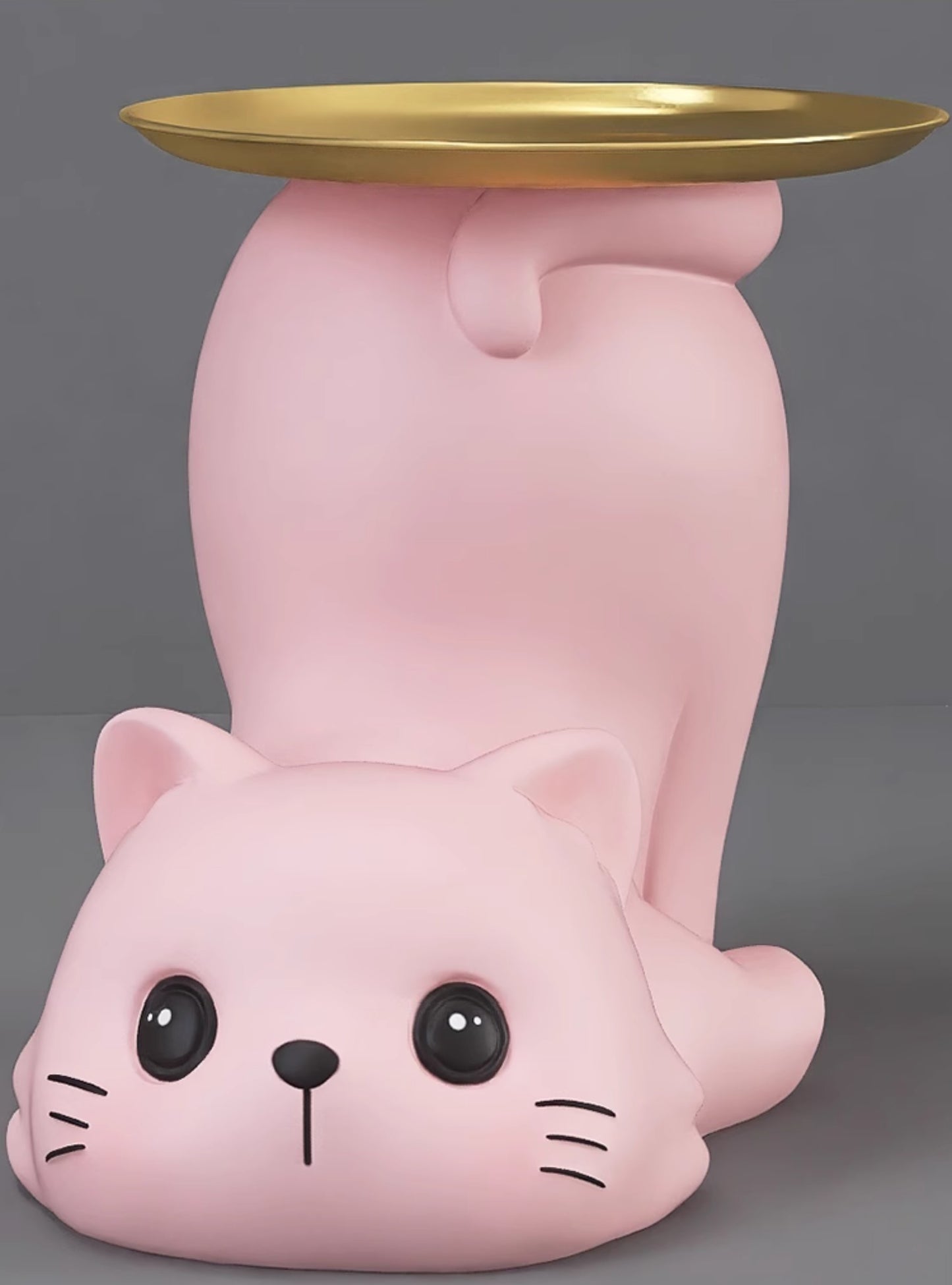 Cream Style Pink Cat Tray Decoration, Entryway Key Holder and Organizer, Cute Resin Home Decor for Living Room, Coffee Table, Shoe Cabinet, Housewarming Gift