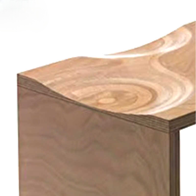 Modern Ripple Ash Wood Bench, Minimalist Long Indoor Wooden Seating for Entryway, Living Room, or Hallway