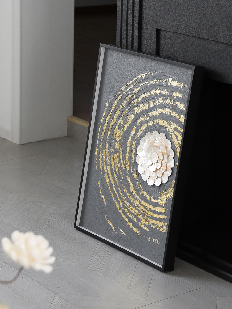 Luxury Gold Foil Wall Art Set, Modern Abstract Paintings for Living Room, Entryway & Bedroom