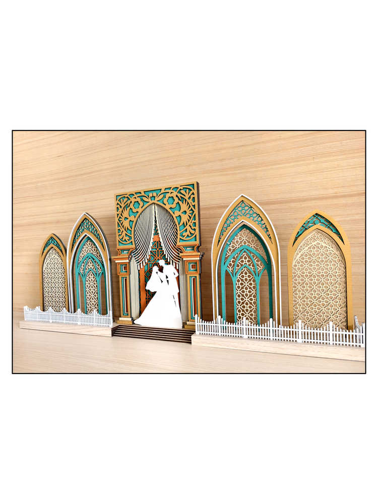 3D Laser Cut Wedding Decor Panel – Layered Wooden Tabletop or Wall Art, Newlywed Gift, Modern Minimalist Sofa Backdrop