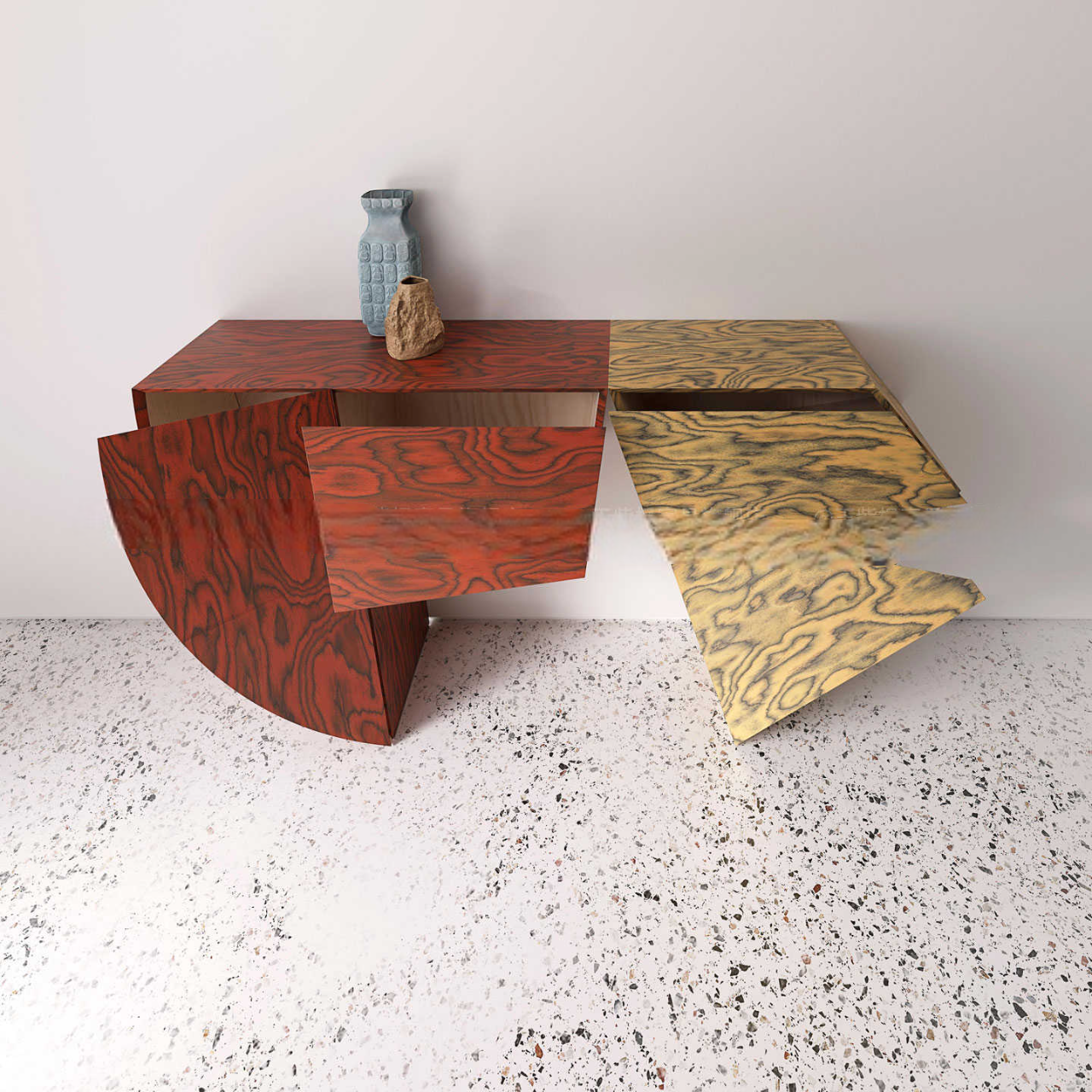 Modern Luxury Style Solid Wood Entryway Console Table, Artistic Foyer Sideboard, High-End Storage Cabinet