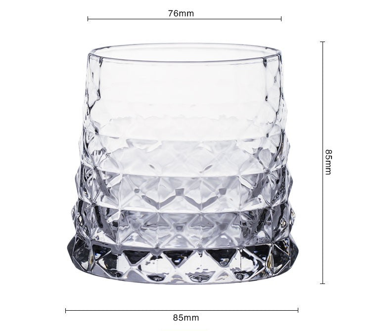 Prism Crystal Whiskey Glass 350ml – Premium Geometric Pattern Tumbler for Scotch, Bourbon & Cocktails – Set of 6 With Gift Box, Cloth & Coasters
