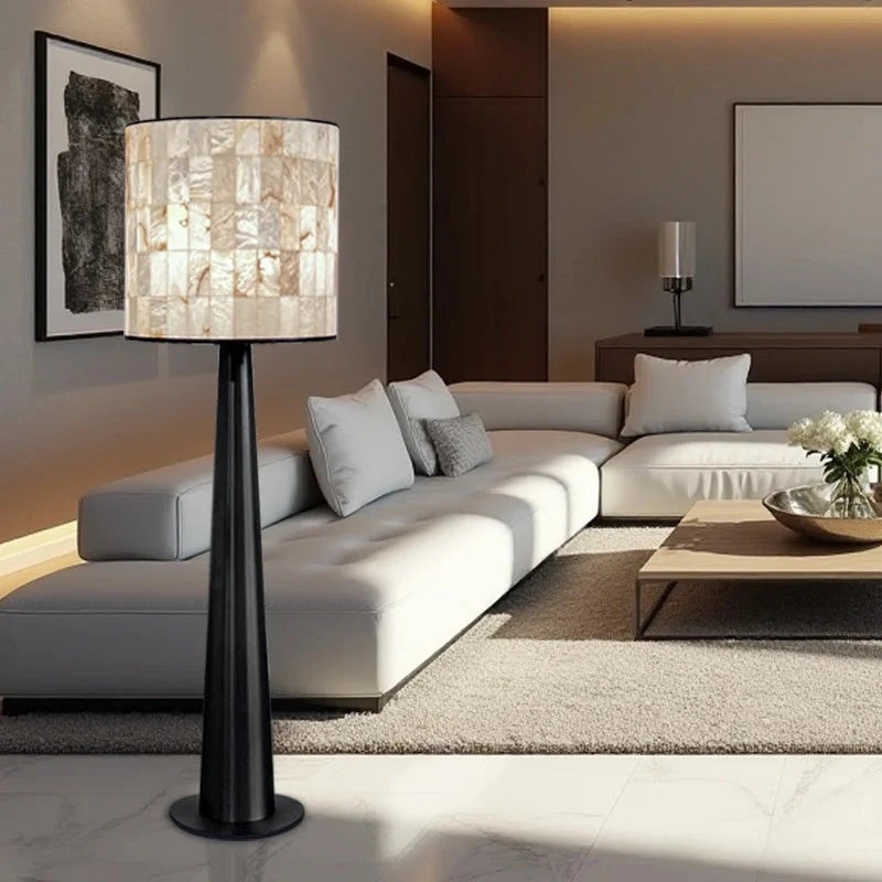 Designer Art Cloud Stone Floor Lamp, Checkered Marble Shade, Modern Style for Living Room, Bedroom, Study, Statement Lighting