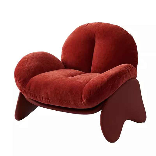 Contemporary Milan Blob Lounge Chair – Italian Minimalist Organic Sculptural Seating, Luxurious Velvet Upholstery with Curved Resin Base