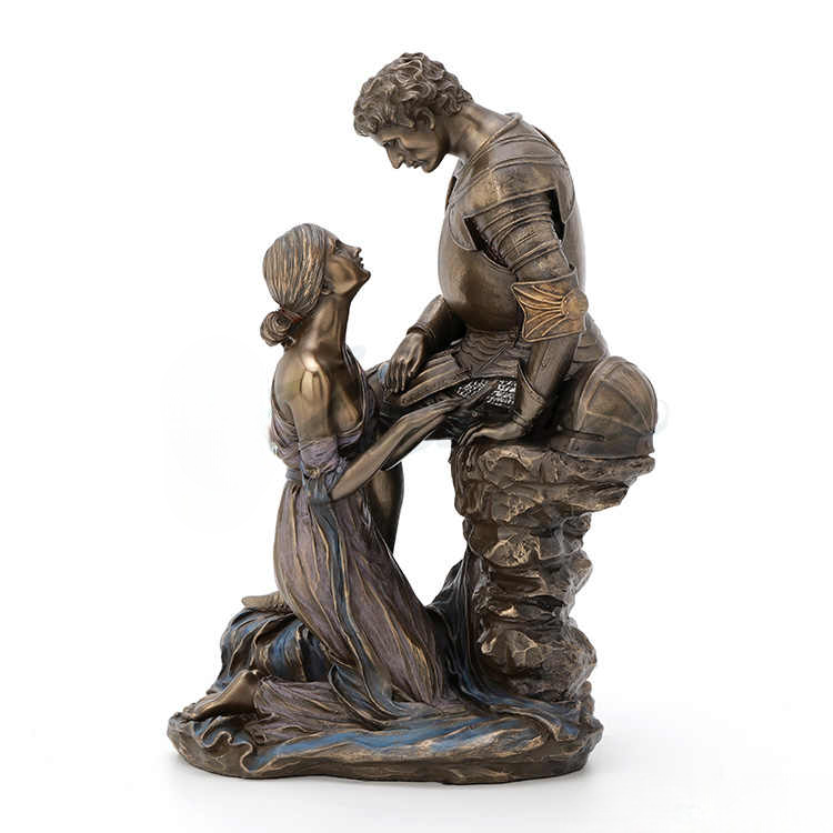 Greek Mythology Sculpture – Knight and Serpent Maiden Bronze Finish Statue, Luxury Decorative Figurine for Home or Gift