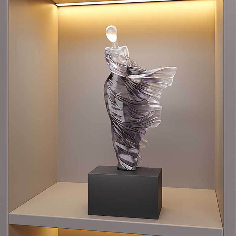 Modern Abstract Woman Sculpture, High-End Luxury Art Figurine for Living Room, Study, Entryway, Bar