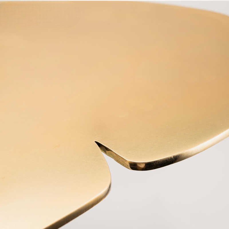 Designer Creative Resin Side Table, Transparent Accent Table with Gold Top, Modern Sofa End Table for Villa Living Room & Bedroom
