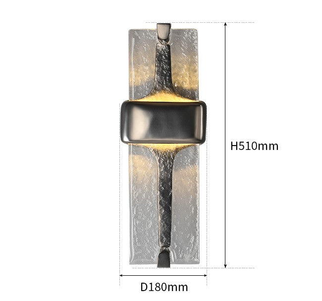Vintage Torch Brass Crystal Glass Wall Sconce, Luxury LED Art Deco Accent Lamp for Living Room, Bedroom, Hallway