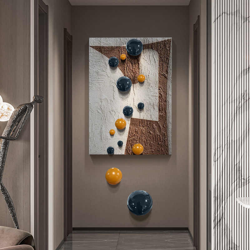 Modern Luxury 3D Metal Sphere Wall Art, Abstract Hand-Painted Textured Sculpture, Entryway, Hallway, and Living Room Décor