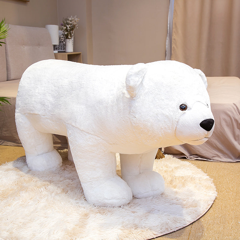 Large Rideable Polar Bear & Panda Plush Set – Realistic Stuffed Animal Sofa, Jumbo Toy Model for Kids Room Decor, Photo Prop, Birthday Gift