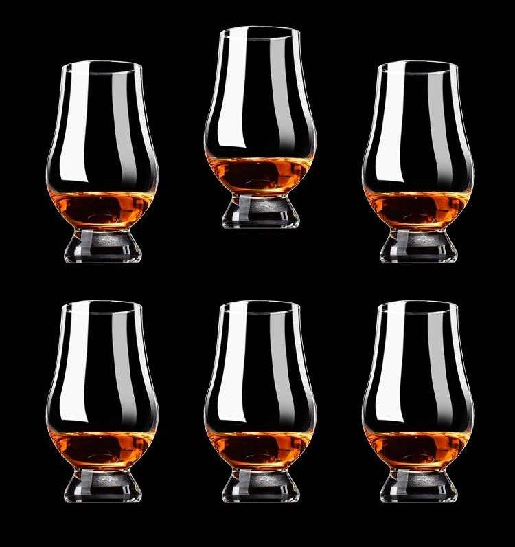 Crystal Tulip Whiskey Snifter Glass 200ml – Professional Tasting Glass for Cognac, Brandy, Whisky, Spirits, 6-Pack with Solid Wood Rack