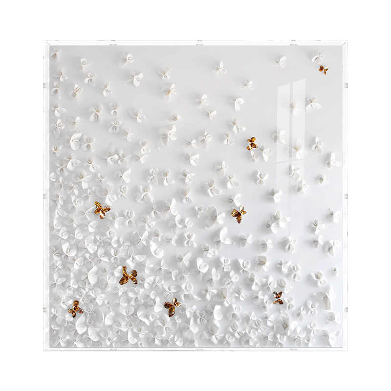 Modern Light-Luxury 3D Leather Butterfly Wall Art – High-End Handmade Acrylic Living Room, Entryway, Bedroom Panel